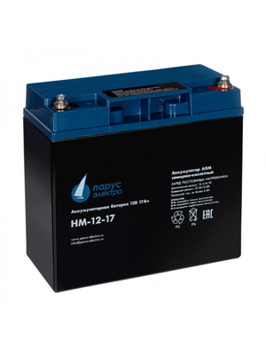 Батарея аккумуляторная 12В 17Ач со сроком службы 6-8 лет (Парус электро) HM-12-17