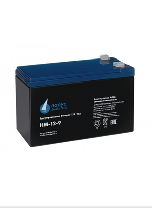 Батарея аккумуляторная 12В 9Ач со сроком службы 6 лет (Парус электро) HM-12-9