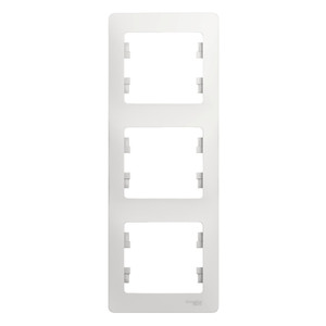 GLOSSA Рамка 3 поста вертикальная белая (Systeme Electric) GSL000107