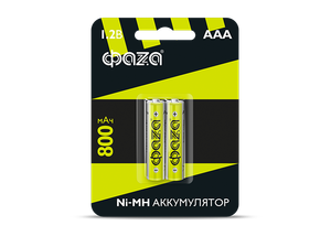 Элемент питания аккумуляторный AAA 800мАч Ni-MH блистер, 2 шт. (ФАZА) 5002883