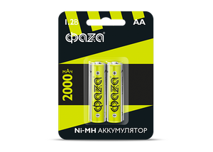 Элемент питания аккумуляторный AA 2000мАч Ni-MH блистер, 2 шт. (ФАZА) 5002975