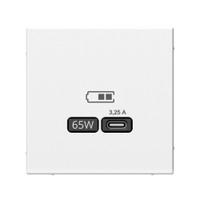 ARTGALLERY USB розетка тип-С 65Вт высокоскор.заряд. QC, PD, механизм, белый (Systeme Electric) GAL000127