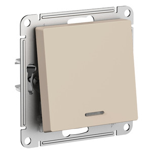 ATLASDESIGN переключатель одноклавишный с подсветкой, сх.6а, 10АХ, механизам, ПЕСОЧНЫЙ (Systeme Electric) ATN001263