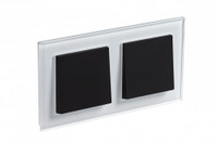 Рамка двухпостовая ATLASDESIGN NATURE, СТЕКЛО БЕЛЫЙ (Systeme Electric) ATN320102