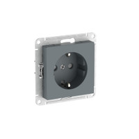 ATLASDESIGN РОЗЕТКА с заземлением со шторками, 16А, быстрозажимные клеммы, ГРИФЕЛЬ (Systeme Electric) ATN000745S
