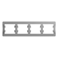 GLOSSA Рамка горизонтальная 4 поста алюминий (Systeme Electric) GSL000304