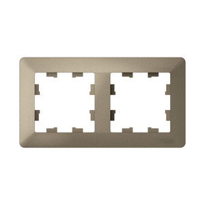 ATLASDESIGN AIR 2-постовая РАМКА, ШАМПАНЬ/дымчатый черный (Systeme Electric) ATN220502