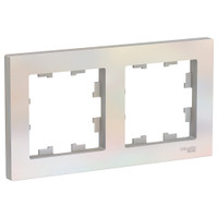 Рамка двухпостовая ATLASDESIGN универсальная жемчуг (Systeme Electric) ATN000402