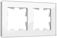 BRITE Рамка 2 поста РУ-2-2-БрБ стекло белый (IEK) BR-M22-G-K01