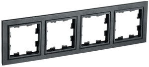 BRITE Рамка 4 поста РУ-4-БрЧ черный (IEK) BR-M42-K02