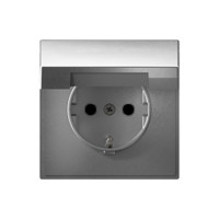 ARTGALLERY розетка с заземл. со шторк. с крышкой, 16А, IP20, механизм, алюминий (Systeme Electric) GAL000346