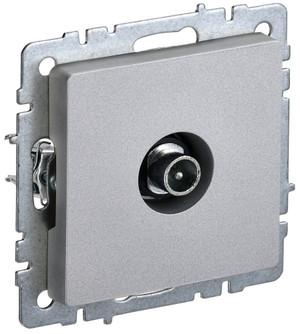 BRITE Розетка TV проходная РТВ10-0-БрА алюминий (IEK) BR-A10-P-K47