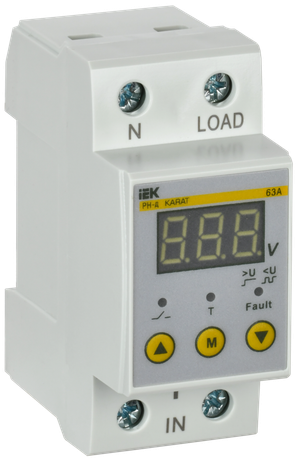 Реле напряжения РН-д 1-ф. 36мм 63А (IEK) IVR21-1-63