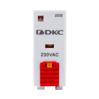 Реле миниатюрное промышленное, 2CO, ком. ток 8А, AgSnO2, напряжение 230V AC, опция: тест-кнопка+светодиод (DKC) IR-230AC-2CO-D