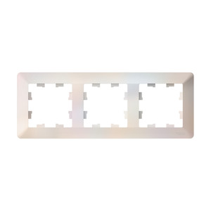 ATLASDESIGN AIR 3-постовая РАМКА, ЖЕМЧУГ/дымчатый белый (Systeme Electric) ATN220403