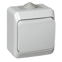 ЭТЮД Выключатель одноклавишный наружный IP44 серый (Systeme Electric) BA10-041C