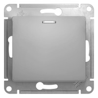 Выключатель одноклавишный, с подсветкой, в рамку, схема 1А, алюминий (Systeme Electric) GSL000313