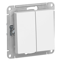 Переключатель двухклавишный ATLASDESIGN схема 6 10АХ механизм белый (Systeme Electric) ATN000165