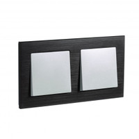 Рамка двухпостовая ATLASDESIGN NATURE, МЕТАЛЛ ОНИКС (Systeme Electric) ATN312302