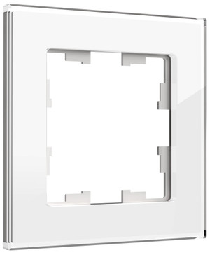 BRITE Рамка 1 пост РУ-1-2-БрБ стекло белый (IEK) BR-M12-G-K01