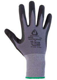Защитные перчатки, полиэфир, микронитрил. покр., серый/черный, размер XL (Jeta Safety) JN031-XL