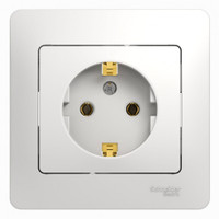 GLOSSA Розетка с заземлением в сборе белая (Systeme Electric) GSL000142