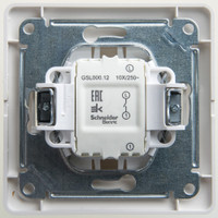 Выключатель одноклавишный, схема 1 перламутр в сборе (Systeme Electric) GSL000612