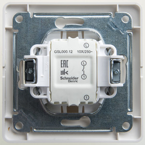 Выключатель одноклавишный, схема 1 перламутр в сборе (Systeme Electric) GSL000612