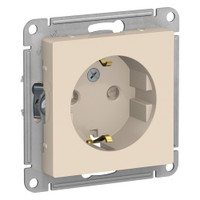 Розетка ATLASDESIGN с заземлением со шторками 16А механизм бежевый (Systeme Electric) ATN000245
