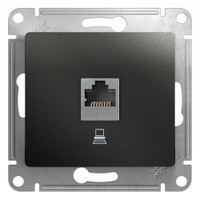 GLOSSA Розетка компьютерная RJ45 категория 5E антрацит в рамку (Systeme Electric) GSL000781K