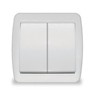 Выключатель двухклавишный наружный Клио 10А IP44 белый (UNIVersal) К2223