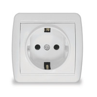 Розетка с заземлением наружная Клио 16А IP44 белая (UNIVersal) К2228