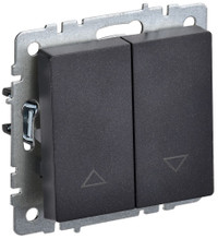 BRITE Выключатель жалюзи 10А ВС10-1-5-БрЧ черный (IEK) BR-V15-0-10-K02