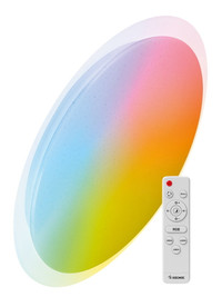 Светильник светодиодный ДБО-75 настенно-потолочный управляемый GALAXY-RGB 230В 3000-6500K 6000Лм 555x83мм с RGB подсветкой (Космос) KSGalaRGB75W