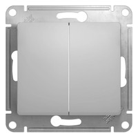 GLOSSA Переключатель двухклавишный в рамку алюминий схема 6 (Systeme Electric) GSL000365