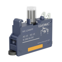 Контактный блок с клеммным безвинтовым зажимом со светодиодом на 9-24В, белый (DKC) MC-L24WPP