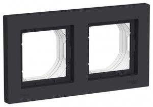 ATLASDESIGN AQUA 2-постовая РАМКА IP44, КАРБОН (Systeme Electric) ATN441002