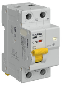 Устройство защиты от дугового пробоя c автоматическим выключателем 1P+N C 50A (IEK) KA-DP11-1-050-C