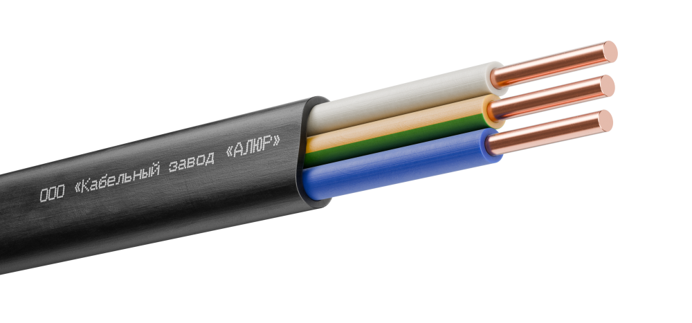 Кабель силовой ВВГПнг(А)-LS 3х6 (N.PE)-0.66 однопроволочный бухта (АЛЮР)