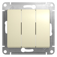 GLOSSA Выключатель трехклавишный в рамку бежевый сх.3 (Systeme Electric) GSL000231