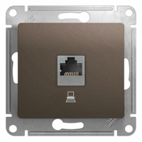 GLOSSA Розетка компьютерная RJ45 категория 5E шоколад в рамку (Systeme Electric) GSL000881K
