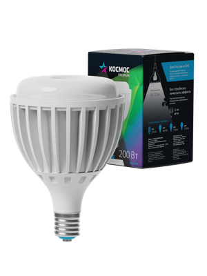 Лампа светодиодная LED 200Вт 220В Е40 D170х248 6500К холодный 19000 лм (Космос) KHWLED200WE4065