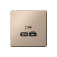 ARTGALLERY USB розетка тип-С 65Вт высокоскор.заряд. QC, PD, механизм, песочный (Systeme Electric) GAL001227