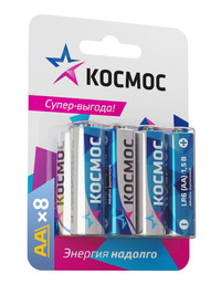Батарейка LR6 (AA) 1.5V Alkaline 8BL, (Космос) KOCLR6BL8