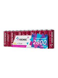 Аккумулятор R6 (АА) 2800mAh Ni-Mh 12 шт в спайке (Космос) KOCR6NIMH2800mAh12S