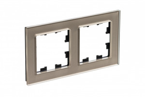 Рамка двухпостовая ATLASDESIGN NATURE, ОРГАНИЧЕСКОЕ СТЕКЛО ШАМПАНЬ (Systeme Electric) ATN320502