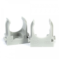 Крепеж-клипса для труб для прямого монтажа серая в гофроящике d20 мм (1200шт/кор) (Промрукав) PR13.0453