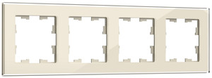 BRITE Рамка 4 поста РУ-4-2-БрВа стекло ванильный (IEK) BR-M42-G-K10