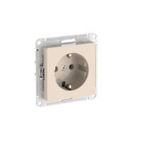 ATLASDESIGN РОЗЕТКА с заземлением, 16А, быстрозажимные клеммы, БЕЖЕВЫЙ (Systeme Electric) ATN000243S
