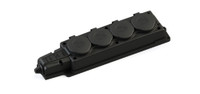 Колодка 4х розетка четырехместная 2К+З каучуковая 16А/250В IP44 Чёрная MultiSet (Systeme Electric) MST4104BK